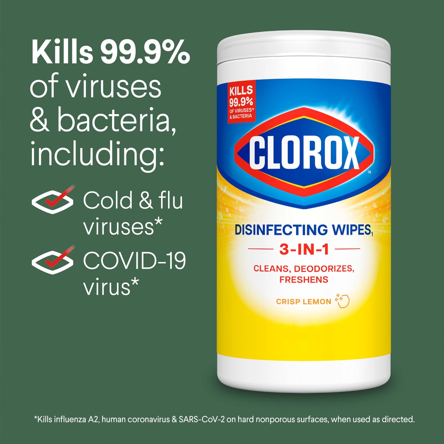 Clorox Disinfecting Wipes Variety Pack, Bleach-Free, Kills 99.9% of Germs and Viruses Including COVID-19, 75 Count, Pack of 4