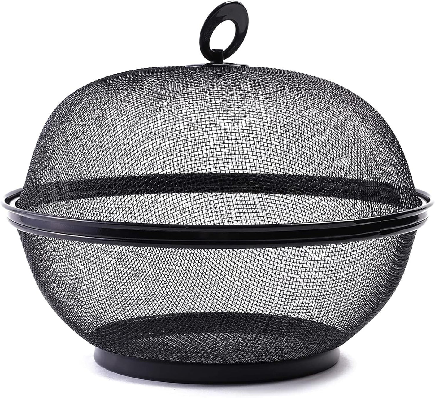 Juvale Black Mesh Fruit Baskets with Lids, 10 Inch Restaurant Kitchen Produce Containers, 2 Pack