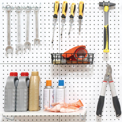 HUHOLE 88 Piece Pegboard Hooks Assortment Kit with Pegboard Bins Garage Tool Organizer Set Fits 1/8 and 1/4 Inch Peg Board Accessories for Workbench Craft Room and Kitchen Storage
