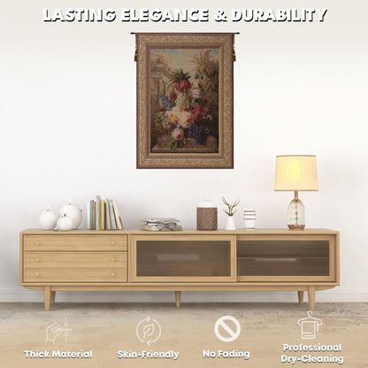 Charlotte Home Furnishings Inc. Bouquet Exotique French Tapestry Wall Hanging 78 X 58 Inch Viscose Cotton And Polyester Blend Wall Art Perfect For Home Decor Wall Decor By Jan Frans Van Dael