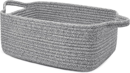 Skiennix Empty Gift Basket for Kids - Stylish Grey Woven Storage Basket | 13 x 10 x 5 Inches