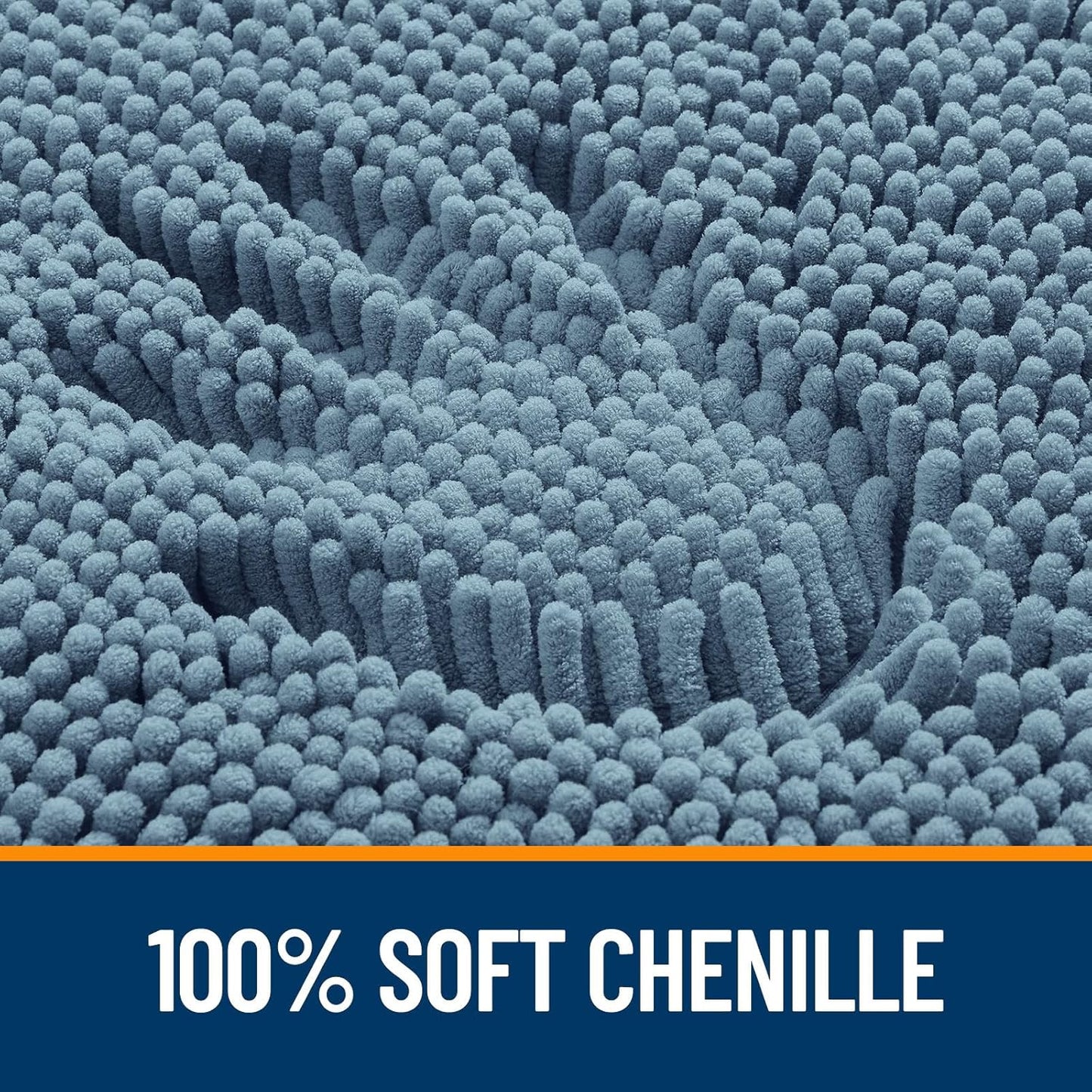 OLANLY Bath Rugs - Extra Soft Chenille, Quick Dry & Absorbent | 36x24, Airy Blue, Machine Washable