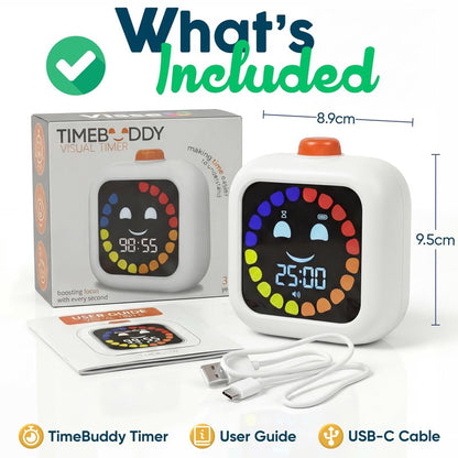 Digital Visual Timer for Kids - Rechargeable, Silent Count Up/Down for Calmer Routines - 99 Min Countdown Kids Timer for Classroom, Home & Therapy - Builds Focus & Independence