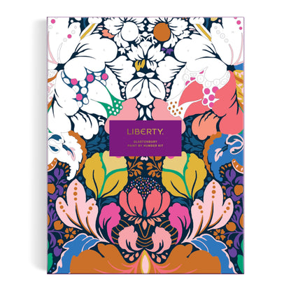 Galison Liberty Glastonbury – DIY 9 x 12 Paint by Number Kit with Iconic Liberty Print Art for Beginners and Experts Includes Paint and Brushes