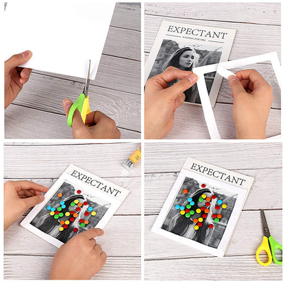 Adasea 30 Sheets White Sticky Foam Sheets-Foam Tapes Double Sided Adhesive Foams Sheet 3D White Dual-Adhesive Foams Sheet for Scrapbook Crafting DIY Crafts, 3.9 x 5.9 Inch