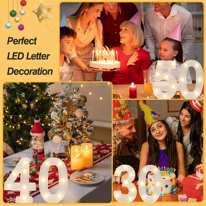SKYPHAROS LED 40 Marquee Light Up Numbers, 40th Birthday Decorations for Women Men, Warm White Small 40 Marquee Letter Lights for 40th Birthday Party Table, Wedding, Anniversary, Home Decor