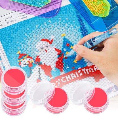 SYWHXY 20 Pack Diamond Art Wax Refills with Storage Container, DIY Wax for Diamond Painting, Red Accessories and Tools