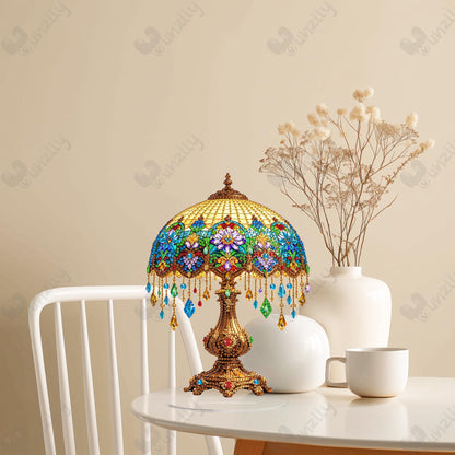 Yunzlly Stand Up Diamond Art Painting Kit, Desktop Gem Painting Ornament Kit for Adults, Tabletop Acrylic Diamond Board Painting (Lamp)