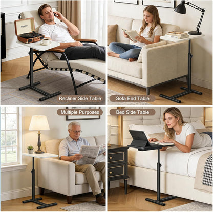 Tinysun C Shaped Small Side Table,Adjustable Tv Tray Side Table for Bedroom,Couch Bed Table TV Trays for Eating