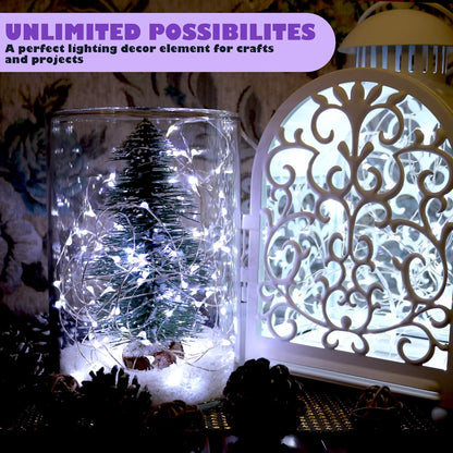 6 Pack Mini Fairy Lights, Battery Operated String Lights with Timer, 20LED Cool White Waterproof Twinkle Lights