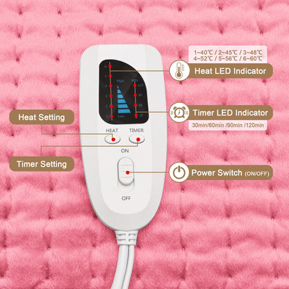Heating Pad,Electric Heating Pads for Back,Neck,Abdomen,Moist Heating Pad for Shoulder,Knee,Arms,Legs,Dry/Moist Heat & Auto Shut Off,Birthday Gifts for Men and Women(Light Gray, 24''×12'')