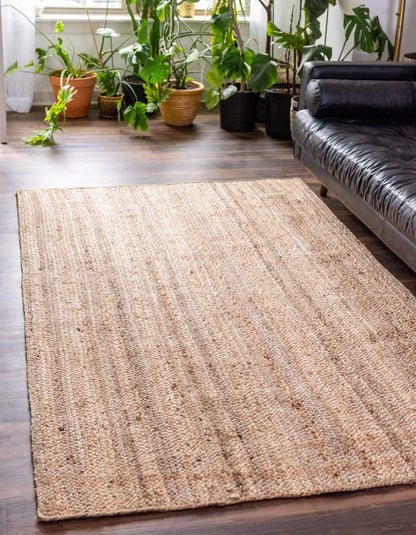 Unique Loom Braided Jute Area Rug, Dhaka, 2' x 3' 1" Rectangle, Natural