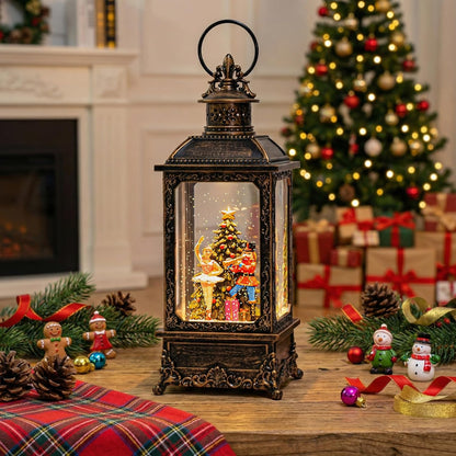 VISFLAIR Christmas Snow Globe Lantern - Musical Nutcracker & Ballerina Decoration | Battery or USB Powered