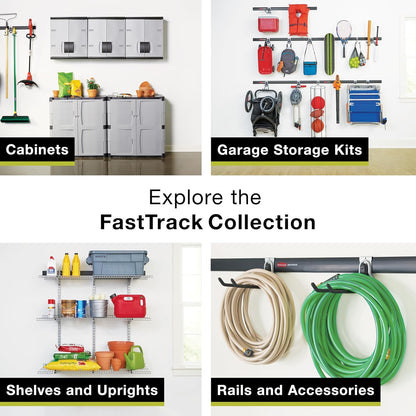 Rubbermaid FastTrack Wall Mounted Storage System - 48" Horizontal Rail | 2-Pack Holds 1750 lbs Each