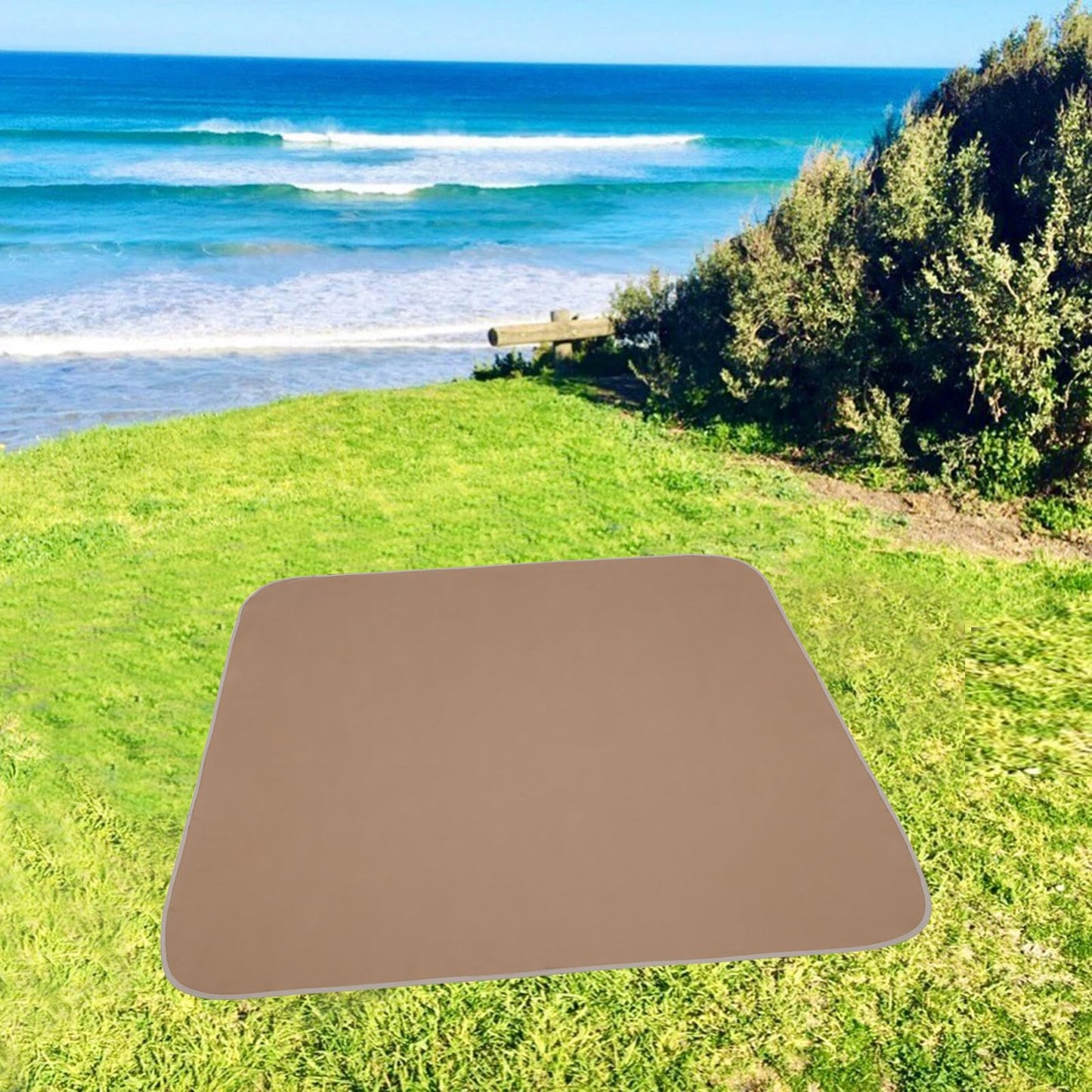 Baby Splat Mat for Under High Chair/Arts/Crafts, Triluby 51" Waterproof Non Slip Food Splash Mat for Eating Mess, Washable Weaning Mat Reusable Spill Floor Protector (Brown)