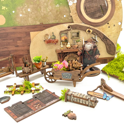 DIY Miniature House Kit, Book Nook Mini House Bookshelf Decor 3D Wooden Puzzle for Adults, Birthday Gift for Family, Friends - The Magic Ring House