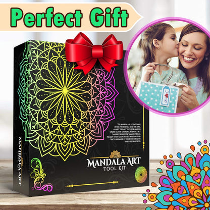 Insnug Mandala Dotting Tools Painting Kit - Rock Dot Paint Stencils Tool Set Art Craft Supplies Kits Tray Brush Zipper Pen for Nail Stone Mandala Arts Drawing Home Decor Activity | Mothers Day Gift