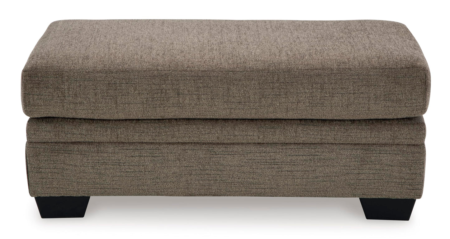 Signature Design by Ashley Stonemeade Modern Ottoman with Foam Cushion, Grayish Brown
