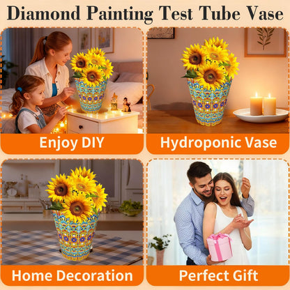 GREENCRUISE Diamond Art Kits for Adults, DIY Flowerpot Diamond Art, Diamond Painting Kit, Ideal Desktop Thoughtful Female Gifts for Living Room Home Decor,Yellow