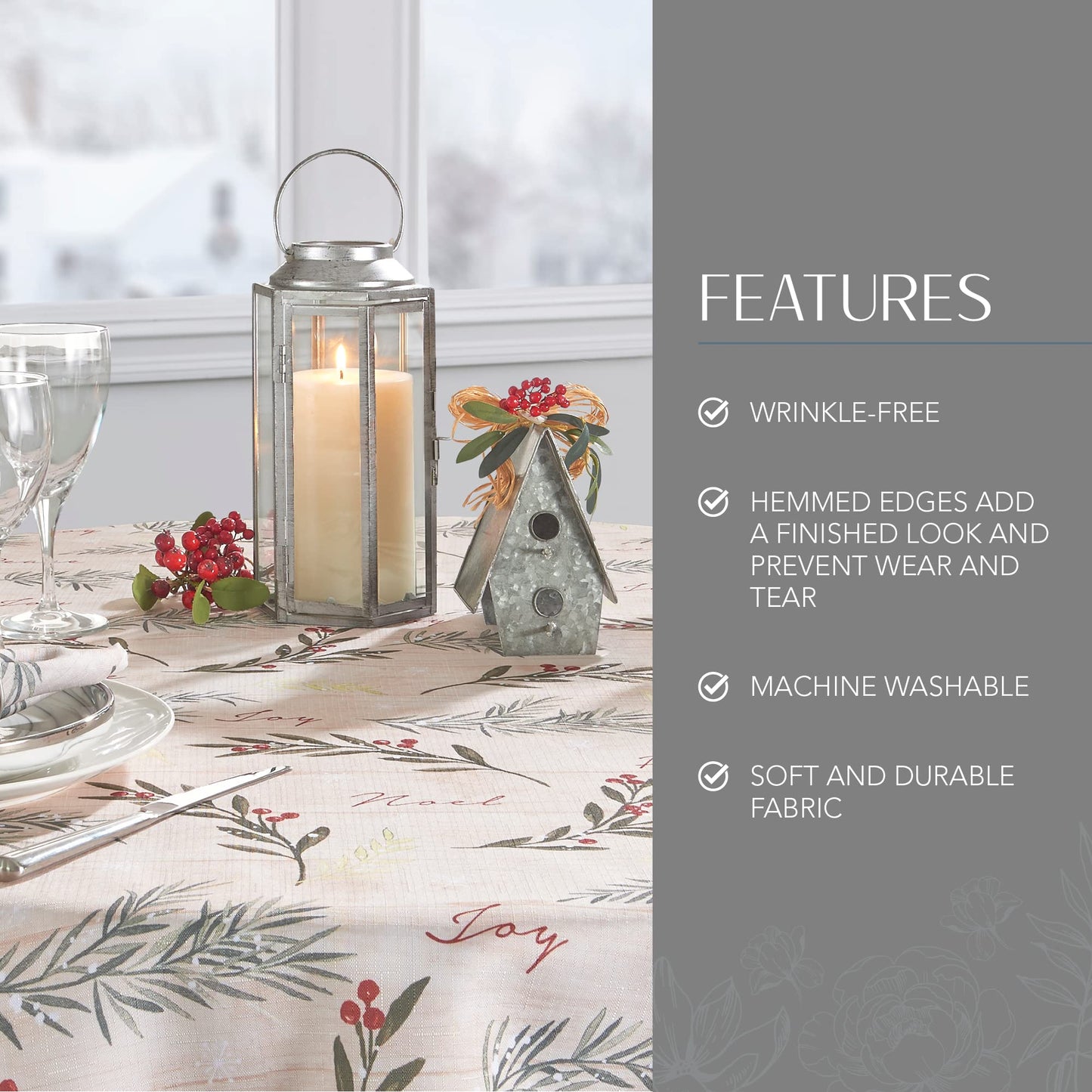 Elrene Tablecloth, 91292MLT, Multi, 60" x 84" Oval