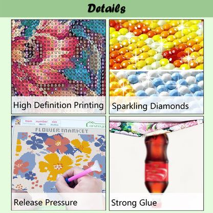 Lanzeyo Diamond Painting Kits for Adults, Adult Hand Crafts Diamond Art Kits, Succulent Diamond Dots Kits, Gem Art for Living Room Wall Art (Succulent)