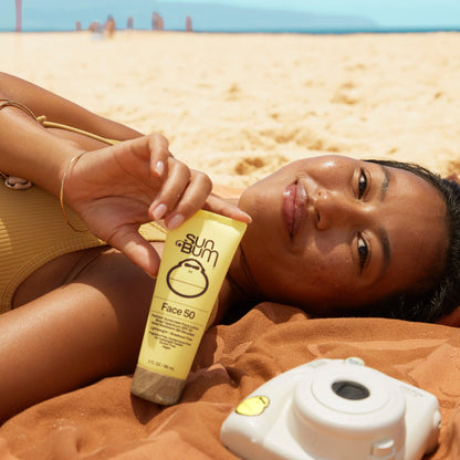 Sun Bum Original SPF 50 Sunscreen Face Lotion - Broad Spectrum Moisturizing Facial Sunscreen with Vitamin E -Fragrance Free - Travel Friendly - 3 oz