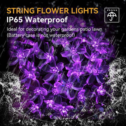 15FT 30LED ITICdecor Flower String Lights Fairy Lights Battery Operated Indoor&Outdoor Twinkle Lighting Bedroom Decor