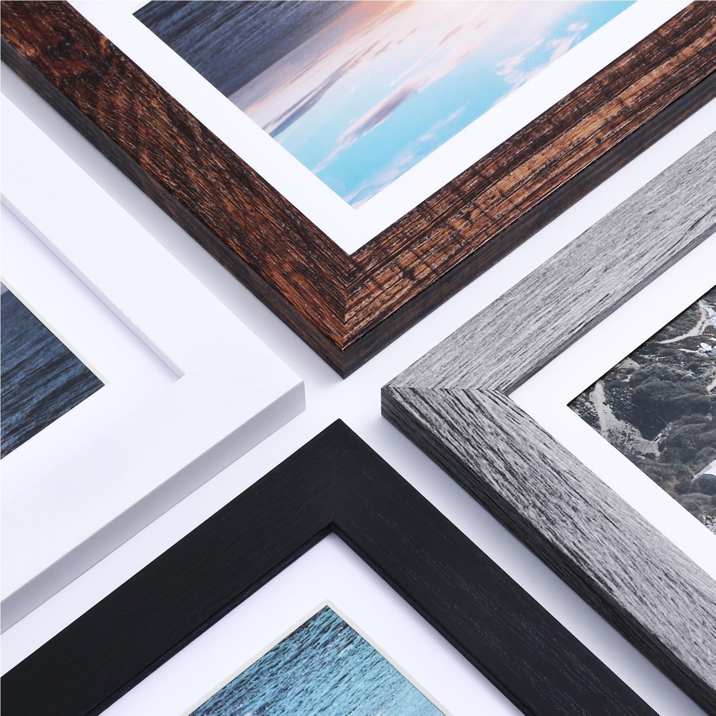 Vittanly 10 Pack Picture Frames Collage Wall Decor, Gallery Wall Frame Set for Wall or Tabletop Display, Engineered Wood and Shatter-resistant Plexiglass, Multi Sizes with 8x10, 5x7, 4x6 Frames, Black