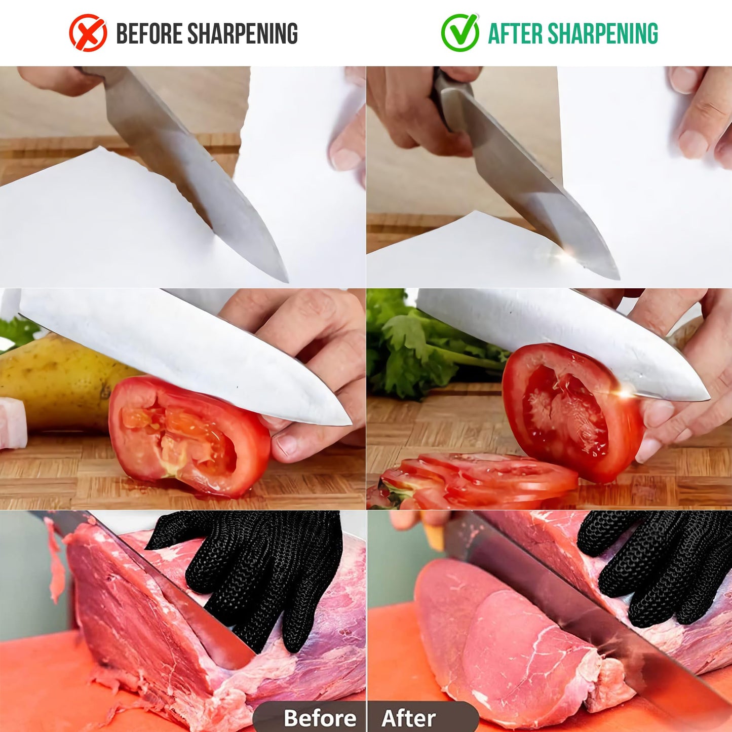 Knife Sharpening Stone Kit - Goodjob Premium Japanese Whetstone Knife Sharpener Stones Set - Dual Grit 400/1000 Water Stones with Non-Slip Silicone Base, Angle Guide, Flattening Stone