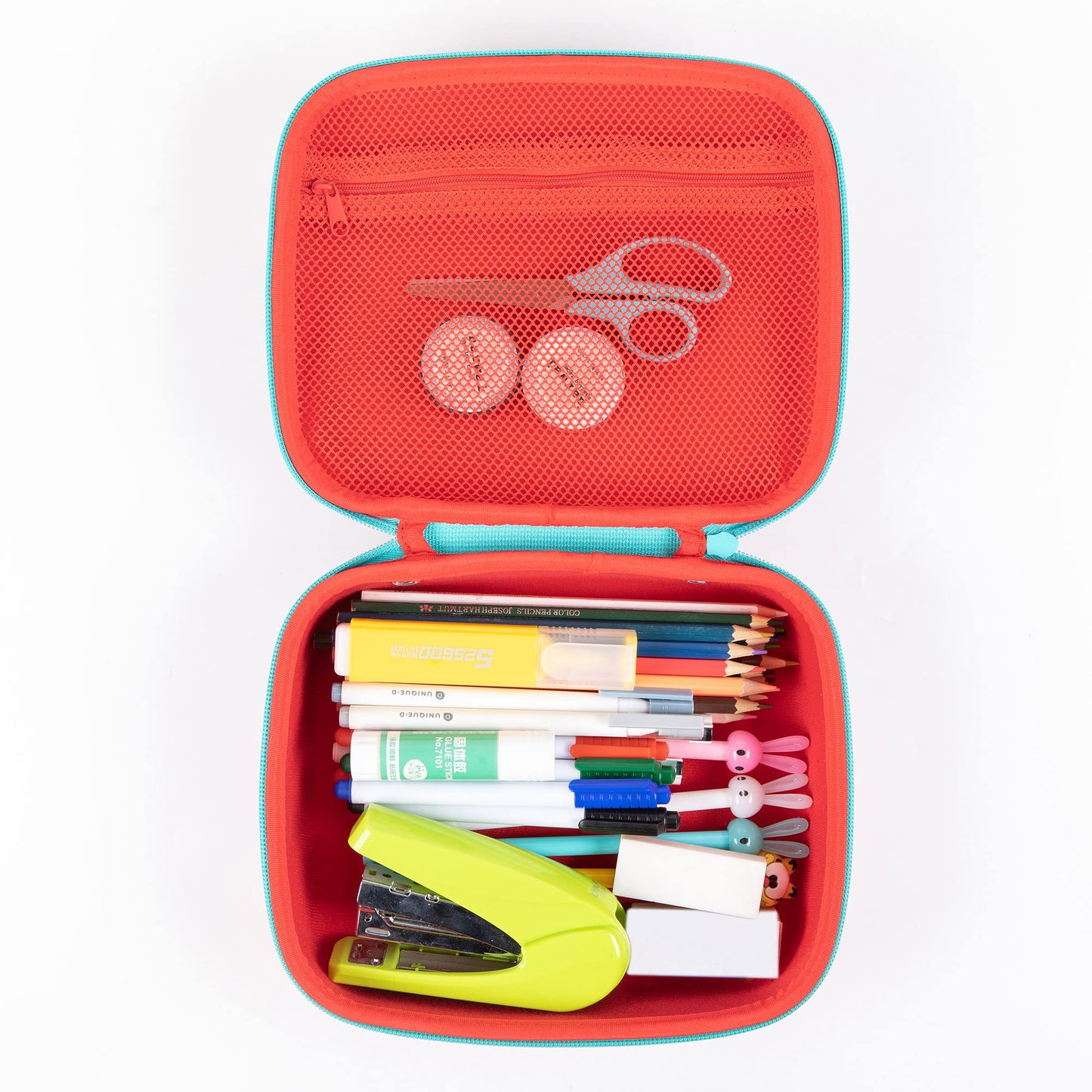 ZIPIT Jumbo Pencil Case for Girls, Cute Pencil Box for School, Large Capacity Stationery Organizer Box ,Colorful