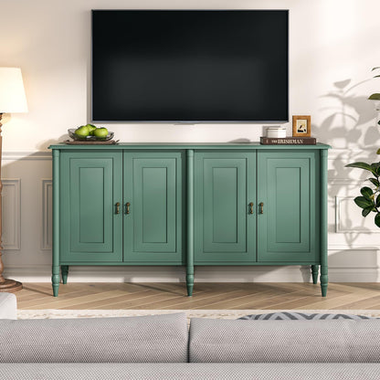 JOINICE 59" Sideboard Buffet Cabinet with Storage,Vintage Credenza with Adjustable Shelves & Solid Wood Legs,Accent Cabinet for Living Room,Dining Room,Kitchen,Bar,Entryway,Hallway,TV Console,Green