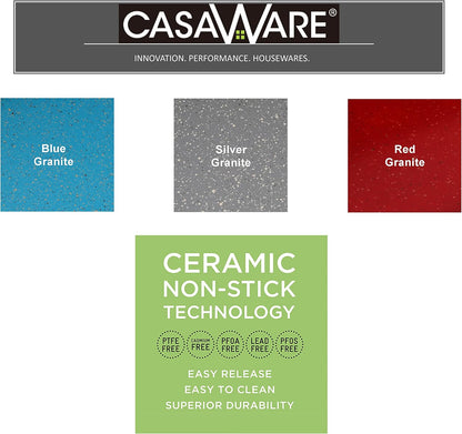 casaWare Toaster Oven Baking Sheet, 12 x 11-Inch with 1.5-Inch Handle (Silver Granite)