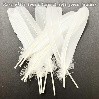 White Feathers 8-10inch,50PCS 21-25cm Bulk Feather for Crafts,Natural Long Goose Feather,for Wedding Dress and Party Costumes Decoration,DIY Fabricating Handicraft Article