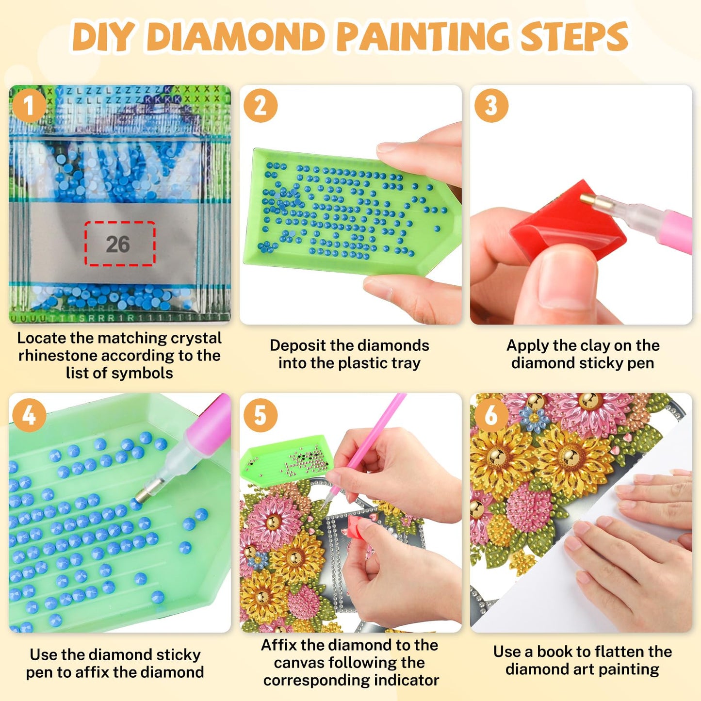 Bowetile Spring Diamond Art Hanging Kits for Adults, Diamond Art Suncatchers Flowers, 5D Special Shape Diamond Painting Farm Fresh Watering Can Pendant Window Ornament Gifts for Home Decor