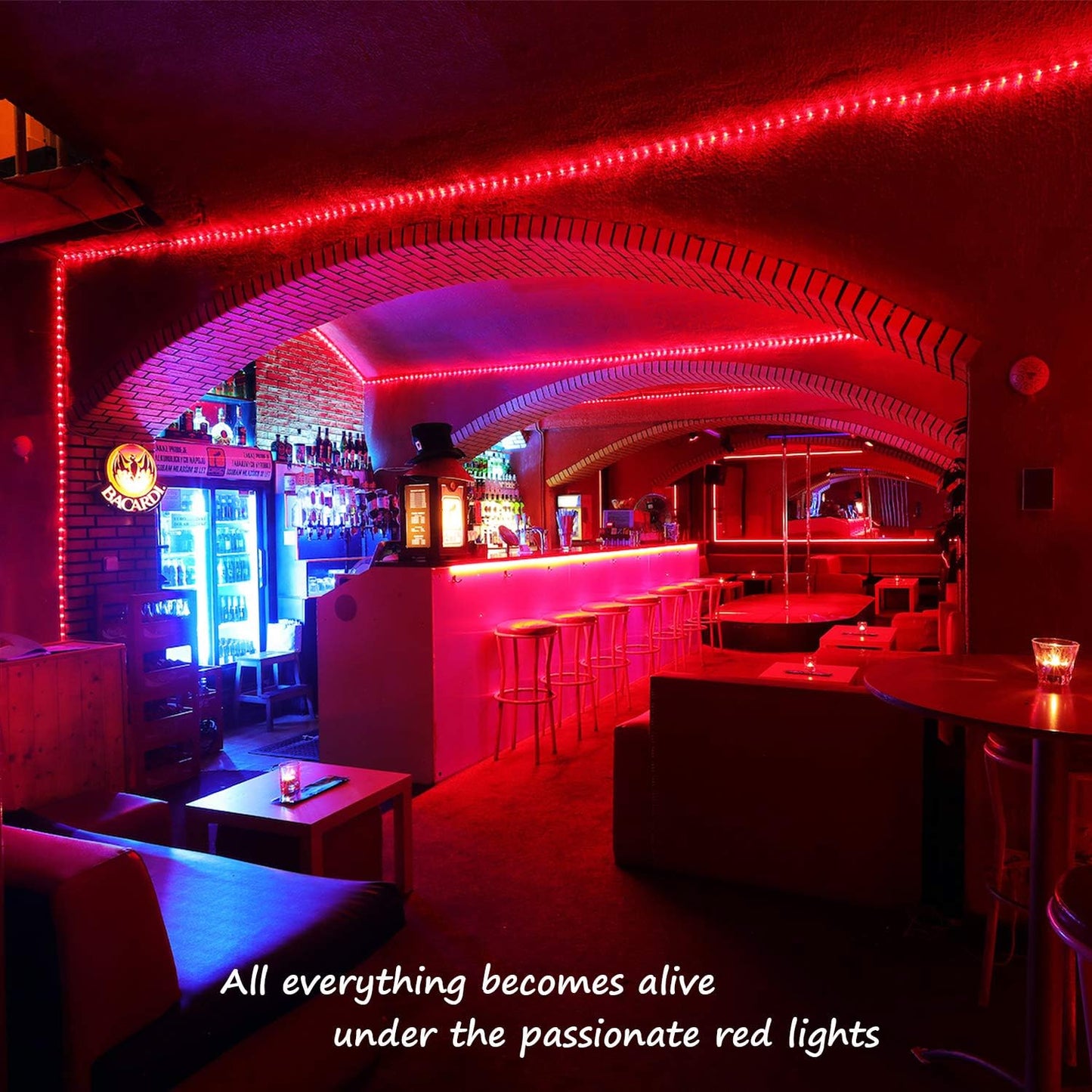 Areful 16ft 360 Red LED Lights, Rope Lights, Flexible and Connectable Strip Lighting, Waterproof for Indoor Outdoor