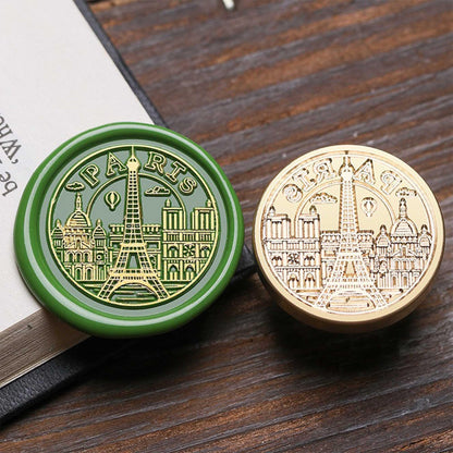 Ychostamp Paris Wax Seal Stamp, Eiffel Tower & City Sealing Wax Stamp, French Landmark Design with Arched Paris Text, City Souvenir Seal for Journals, Letters
