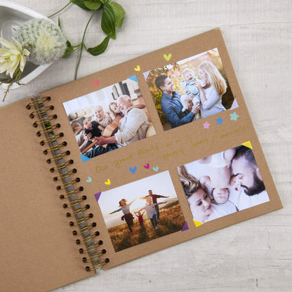 10 x 10 Inch DIY Scrapbook Photo Album with Window Design Cover 80 Pages Craft Paper Memory Book for Weeding Anniversary Travel and Baby (Brown)