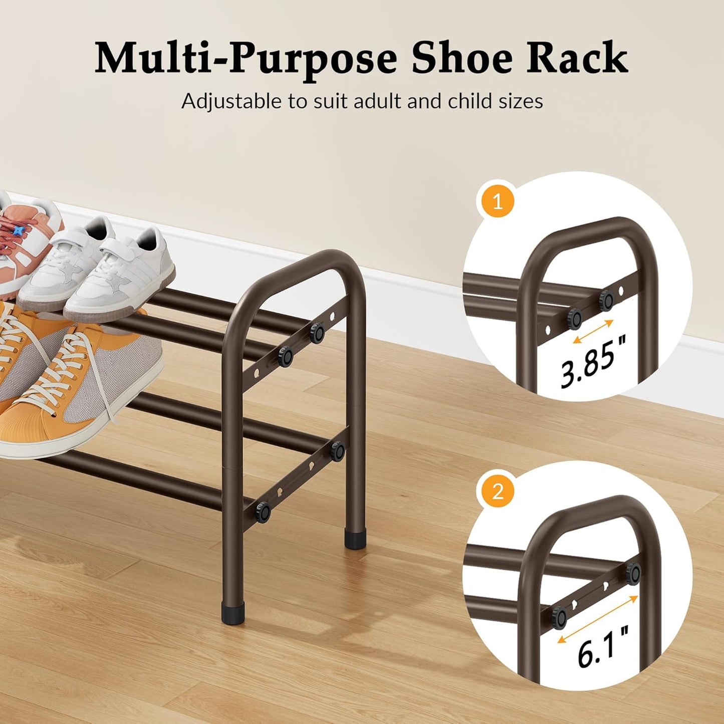 2 Closet, 28 42, Closet, 12 Gewudraw Tier Shoe Organizer, Shoe Rack for Metal Shelf Can Expandable to for Bedroom