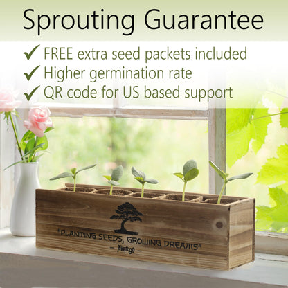 AVERGO Bonsai Tree Kit for Beginners – 5X Unique Japanese Bonzai Trees | Complete Indoor Starter Kit for Growing Bonsai Plants with Tools & Planters – Gardening Gifts for Women & Men