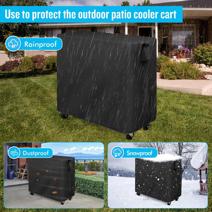 89.8 38''L x24''W x35''H Kingling Cooler Cart Cover for Keter Quart Patio Cooler Cart, Waterproof Outdoor Cooler Cart