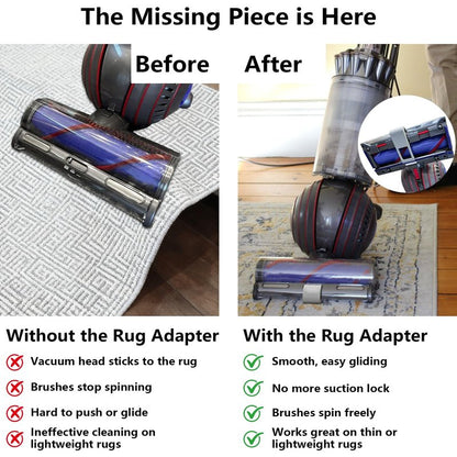 Vacuum Suction Adapter Compatible with Dyson Ball Animal 3/3+, Prevents Rug Suction Lock on Ruggable & Low-Pile Rugs, Ensures Smooth Glide on Soft Surfaces & Hard Floors