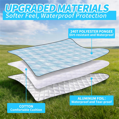 sapsisel Picnic Blankets, Waterproof Picnic Blanket for 6-8 Adults, 80''x80'' Extra Large Beach Blanket, Picnic Mat for Camping, Beach, Grass and Park