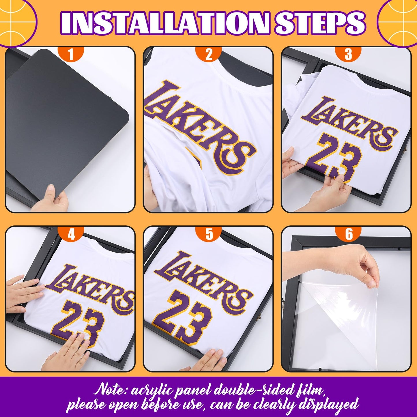 13" x 13" T Shirt Frames for Wall Display, Jersey Frame Display Case with UV Protection Acrylic, Wood Shadow Box Frame Depth of 1", Display Case for T Shirts, Jerseys, Memorabilia