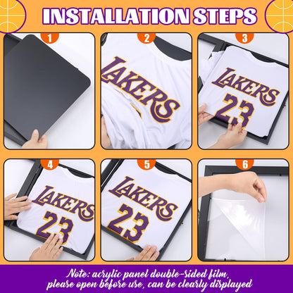 13" x 13" T Shirt Frames for Wall Display, Jersey Frame Display Case with UV Protection Acrylic, Wood Shadow Box Frame Depth of 1", Display Case for T Shirts, Jerseys, Memorabilia