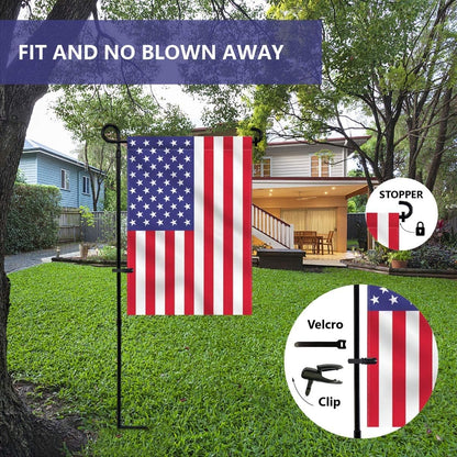 YEAHOME 3PC Garden Flag Holder Stand, Weather-Proof Metal Flagpole with Clip for Outdoor Decor