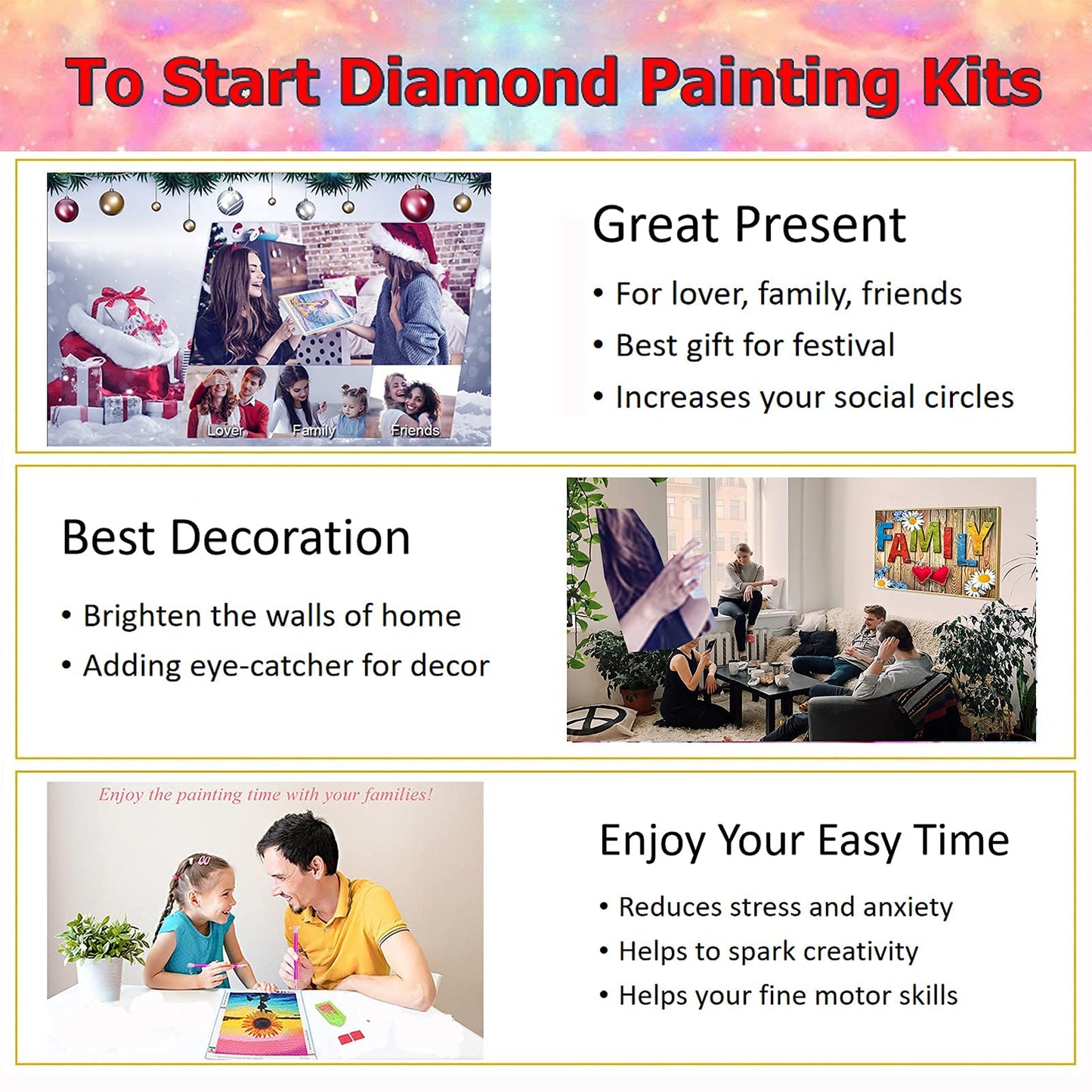 YALKIN 5D Diamond Painting Kits for Adults DIY Large Castle Full Round Drill (35.5x15.7in) Embroidery Pictures Arts Paint by Number Kits Diamond Painting Kits for Home Wall Decor