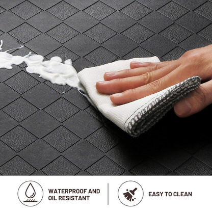 HappyTrends Kitchen Mat Cushioned Anti-Fatigue Floor Mat,17.3"x60",Thick Waterproof Non-Slip Heavy Duty Ergonomic Comfort Rug for Kitchen,Floor,Office,Sink,Laundry,Black