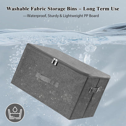 36 Closet ANMINY Storage Bins with Zipper Lids Qt Lidded Fabric Storage Boxes Baskets Cubes with Handles Collapsible