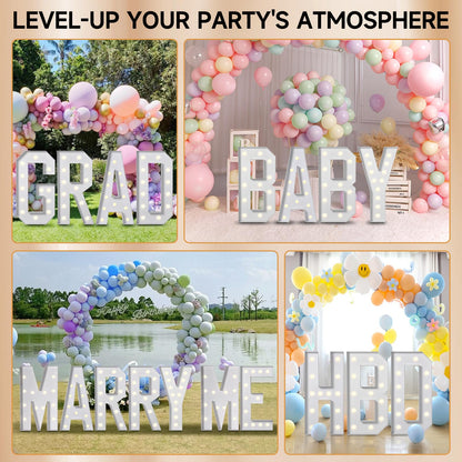 eufony Marquee Letters 4 Feet Tall, 4 FT Marquee Light Up Letters, Giant Light Up Letters 4FT for Birthday Party Baby Shower Gender Reveal Graduation Decorations, Letter N with LED Lights DIY Kit