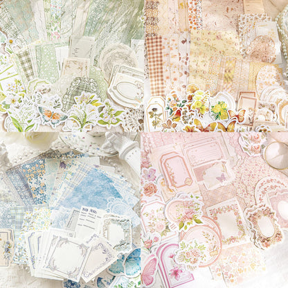 Wmhanler 400 Sheets Scrapbook Papers Journaling Stickers Scrapbooking Supplies Kit Junk Journal Supplies Decorative Craft Stickers for Planner, Bullet Journal Collage Card Embellishment Retro Crafts